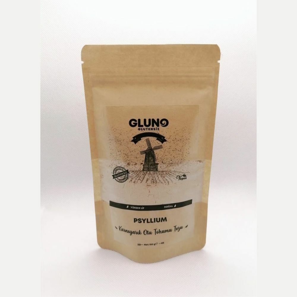 Gluno Glutensiz Karnıyarık Otu Tohumu Tozu - Psyllium 100g