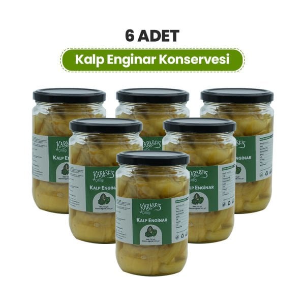 6 Adet Kalp Enginar Konservesi 660 cc