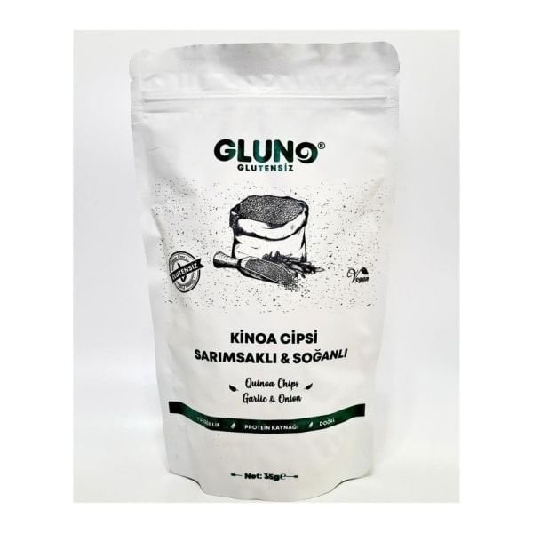 Gluno Glutensiz Kinoa Cipsi Sarımsaklı Soğanlı 35gr