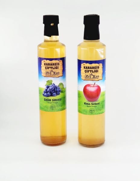 2\'li Sirke Seti (Doğal Elma ve  Üzüm Sirkesi 500 cc)