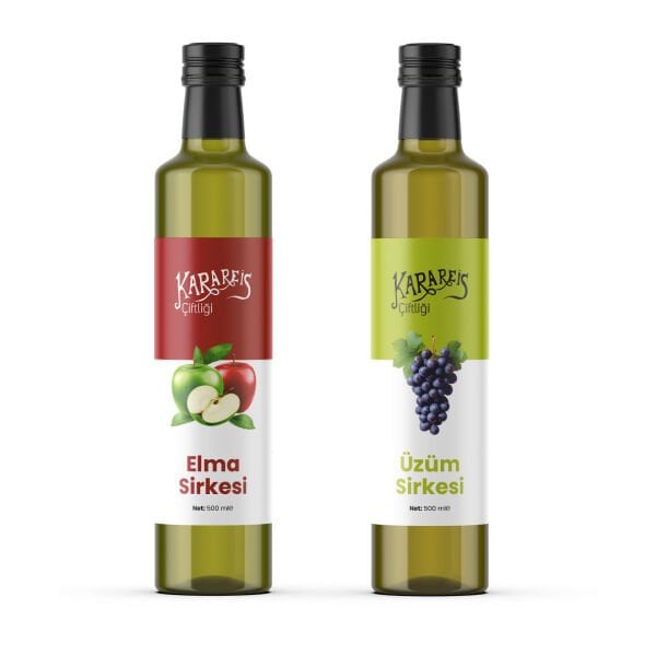 2\'li Sirke Seti (Doğal Elma ve  Üzüm Sirkesi 500 cc)