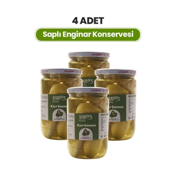 4 Adet Saplı Kalp Enginar Konservesi 660 CC
