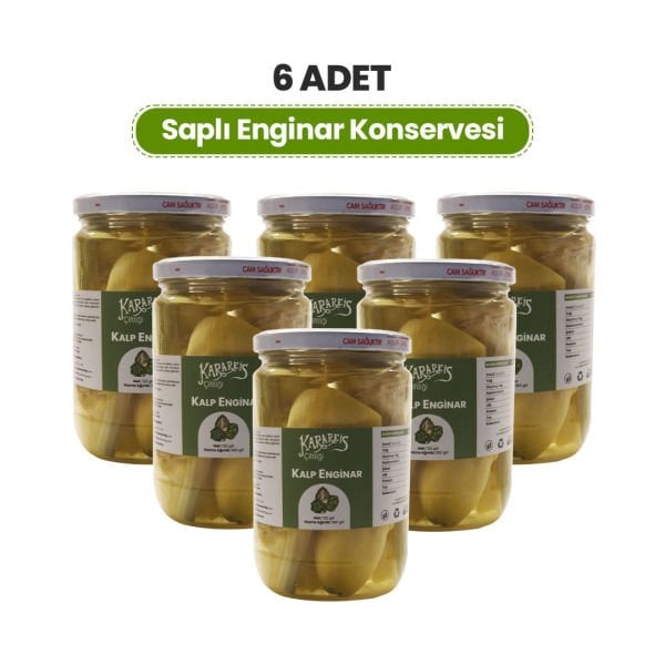 6 Adet Saplı Kalp Enginar Konservesi 660 CC